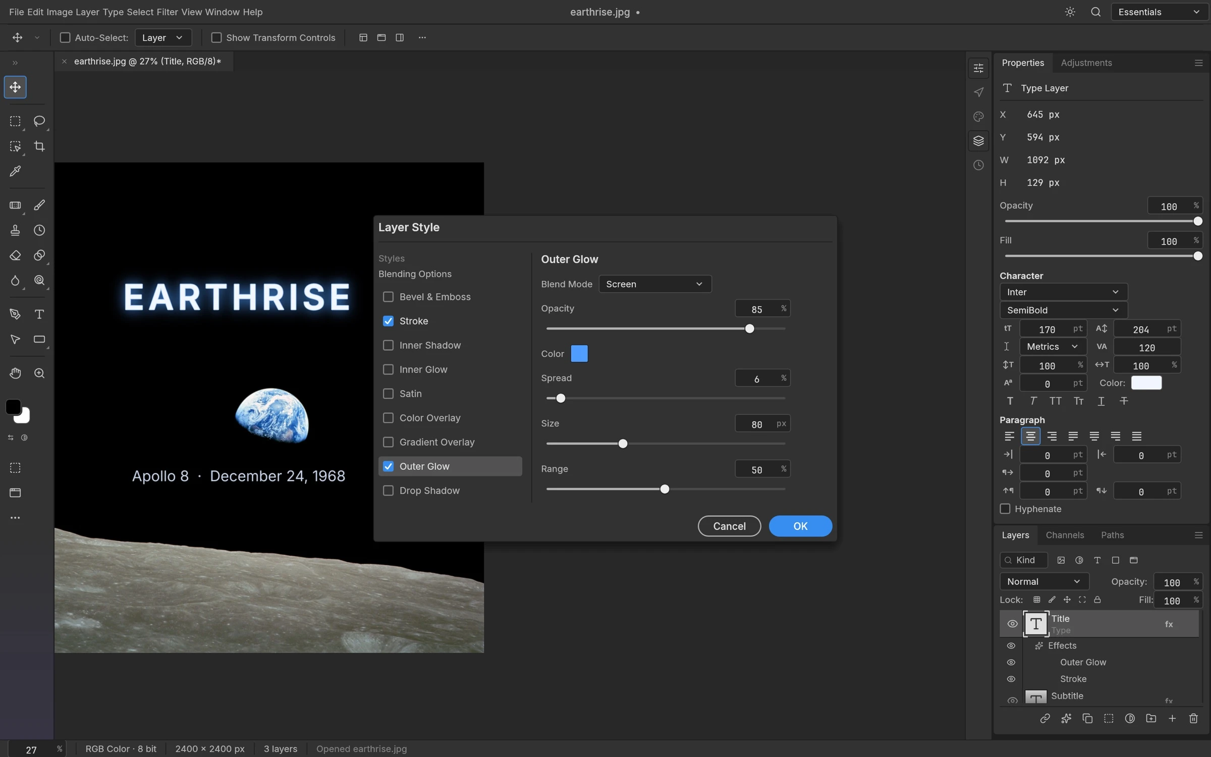 Cận cảnh bảng quản lý Layers và hiệu ứng Drop Shadow khi mở file PSD trong PhotoCraft